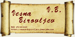 Vesna Birovljev vizit kartica
